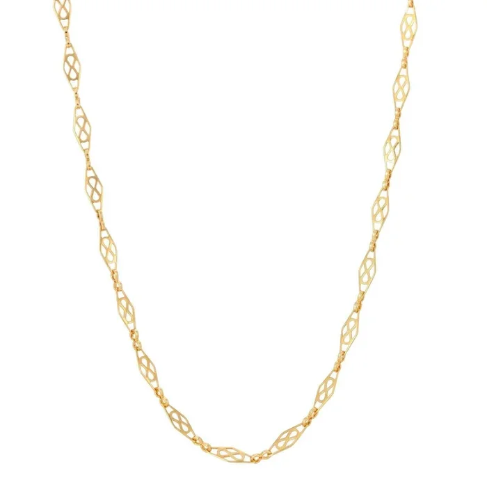1928 Jewelry Diamond Shaped Pierced Chain Necklace 16″