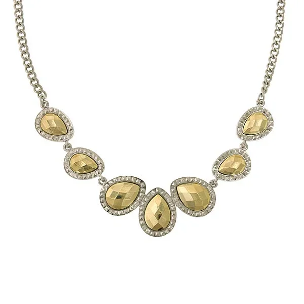 1928 Jewelry Fusion Lux Teardrop Collar Necklace 16″ + 3″ Extender