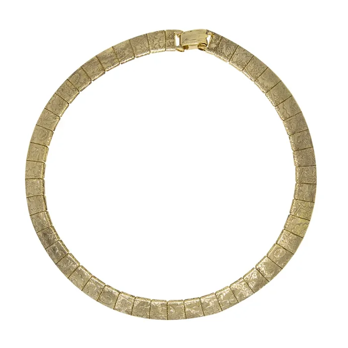 1928 Jewelry Gold Floral Collar Necklace 18″