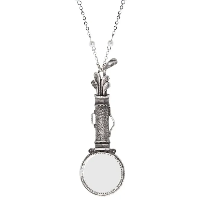 1928 Jewelry Golf Club Set Magnifying Glass Necklace 28″ – Magnification Power: 1-2X