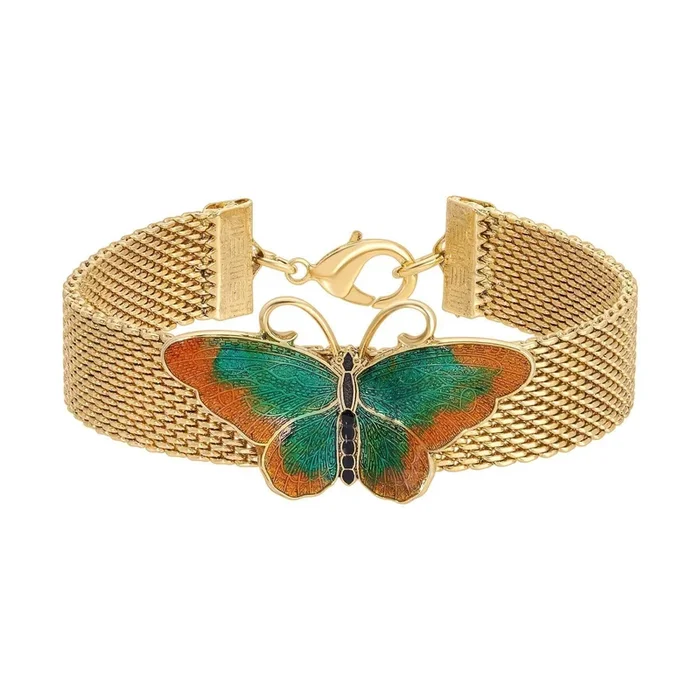 1928 Jewelry Metamorphic Butterfly Weave Chain Bracelet, 7.25″L