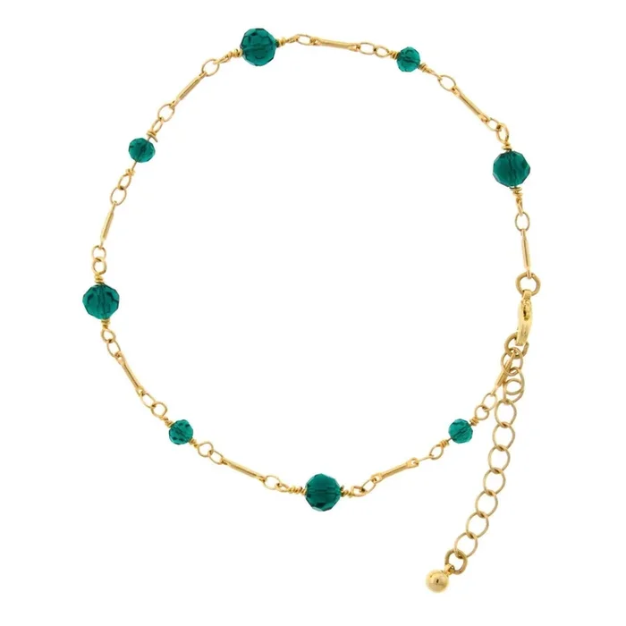 1928 Jewelry Multi Beaded Chain Anklet 9″ + 1.5″ Extension