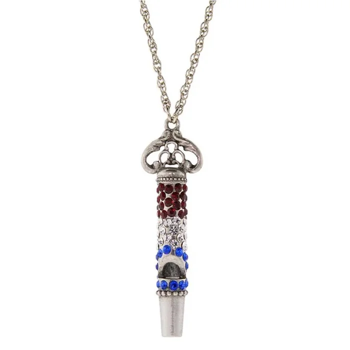 1928 Jewelry Multicolor Crystal Pave Decorated Whistle Necklace 30″
