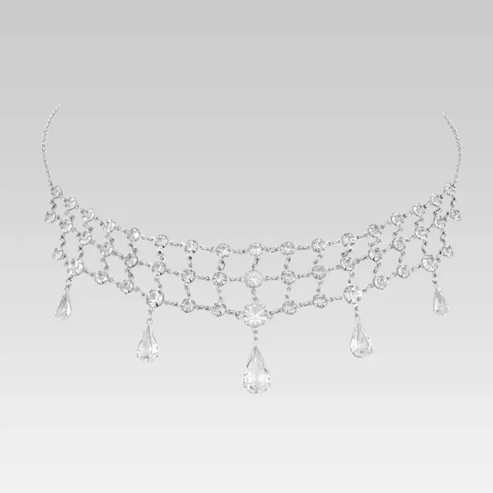 1928 Jewelry Vintage Austrian Crystal Tear Drop Necklace 15″