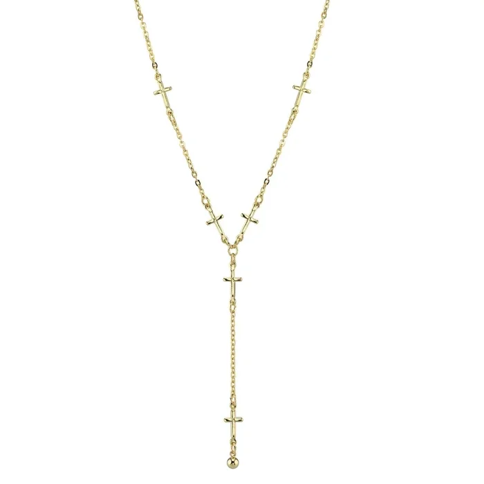 1928 Spiritual Cross Chain Y Necklace 15″ + 3″ Extender