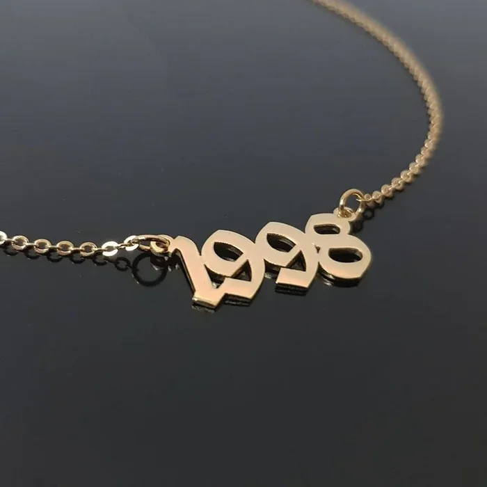 1985 To 2019 Number Date Of Birth Necklace Personalized Custom Jewelry 1993 1994 1995 1996 1997 1998 1999 2000 Collier Femme bff