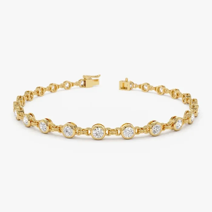 2.00 CTW 14k Bezel Setting Lab Grown Diamond Tennis Bracelet – Isla