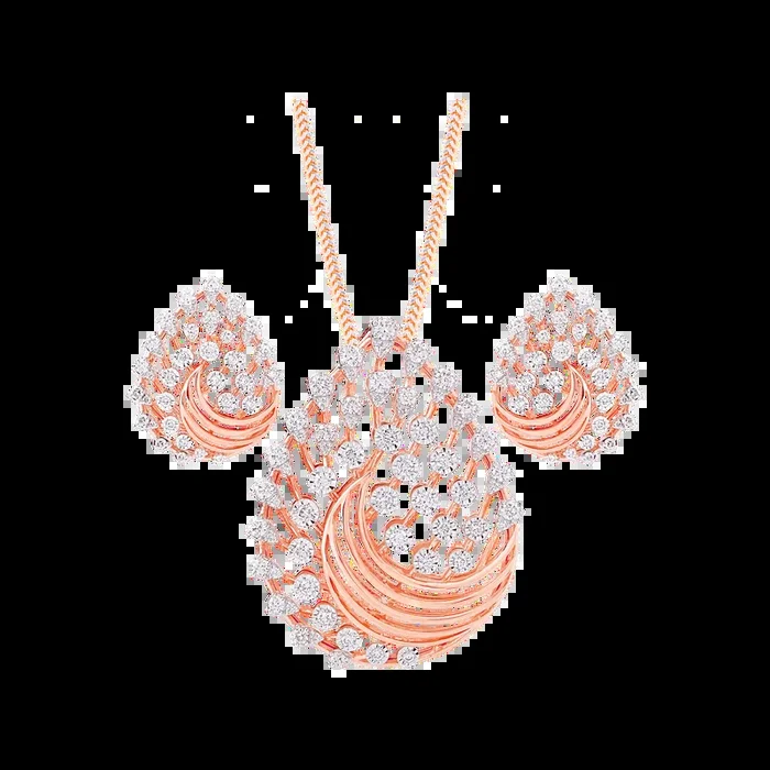 2.08Ct VVS/FG Diamond Pendant Set in 18K Rose Gold