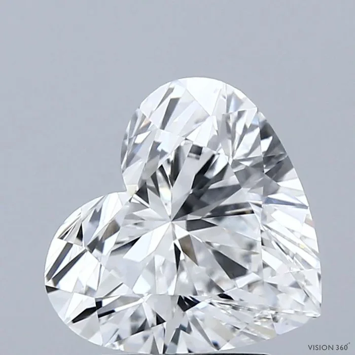 2.42 Carat Heart Shaped, Ideal Cut, D Color, VVS2 Clarity, IGI Certified Lab Grown Diamond