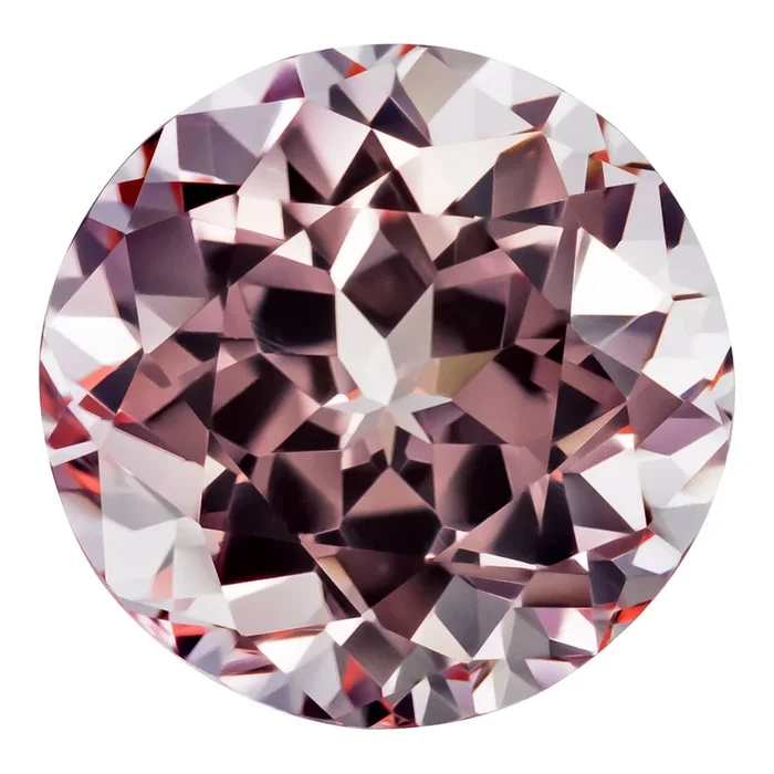 2.48 Carat Round Cut Lab-Created Pink Champagne Sapphire