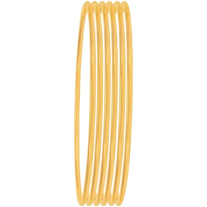 2.9 Size Thin Set Of 6pcs Bangles in 22K Gold