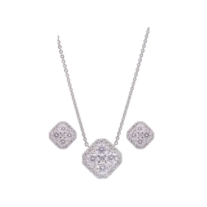 2.93 Ct VS/GH Diamond Pendant Set in 18K White Gold