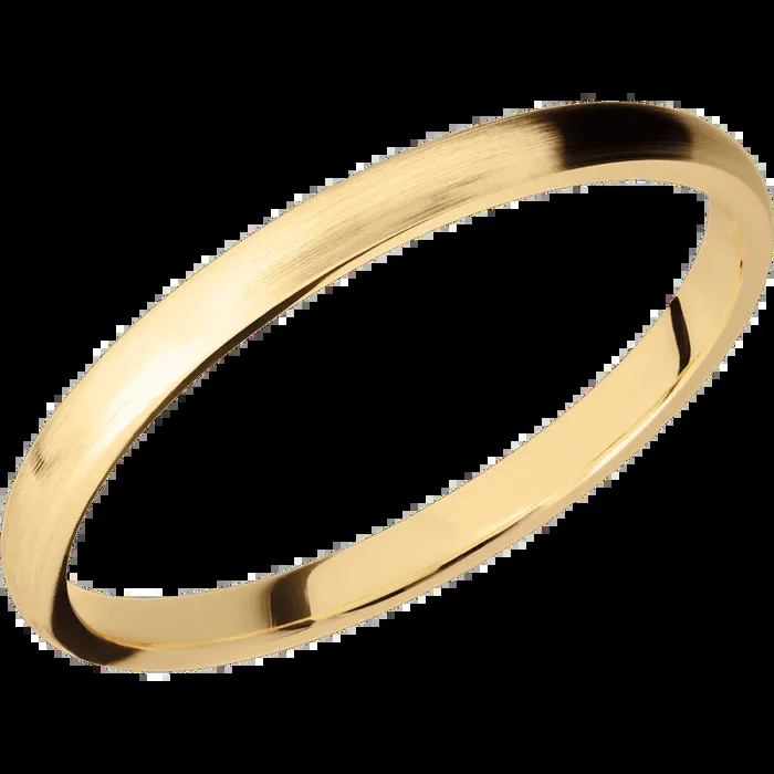 2 mm wide Domed 14K Yellow Gold band.
