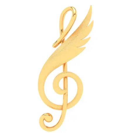 22 Kt Musical Note And Feather Gold Pendant From Online Exclusive Collection