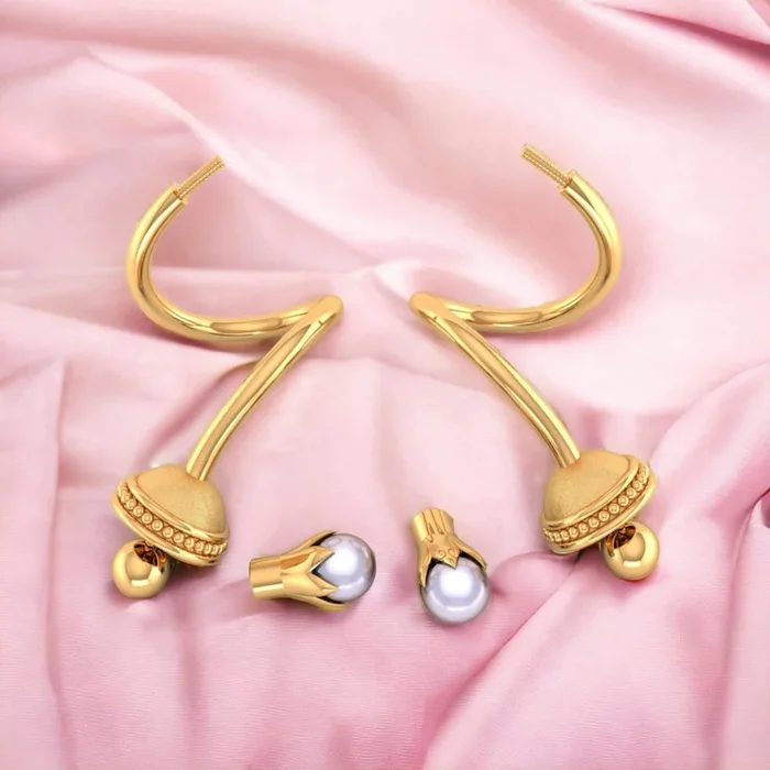 22K Gold Elegant Timeless & Sophisticated Design Drop Earrings