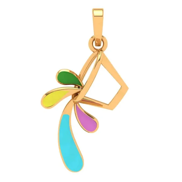 22k Multiple Stone-studded Unique Gold Pendant Design