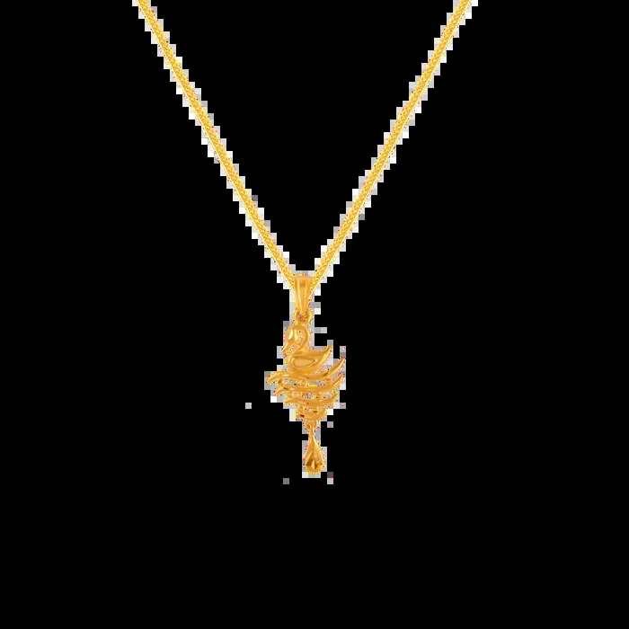 22k Zigzag Bird Gold Pendant From Goldlites Collection