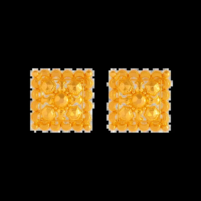22KT Yellow Gold Stud Earrings For Women