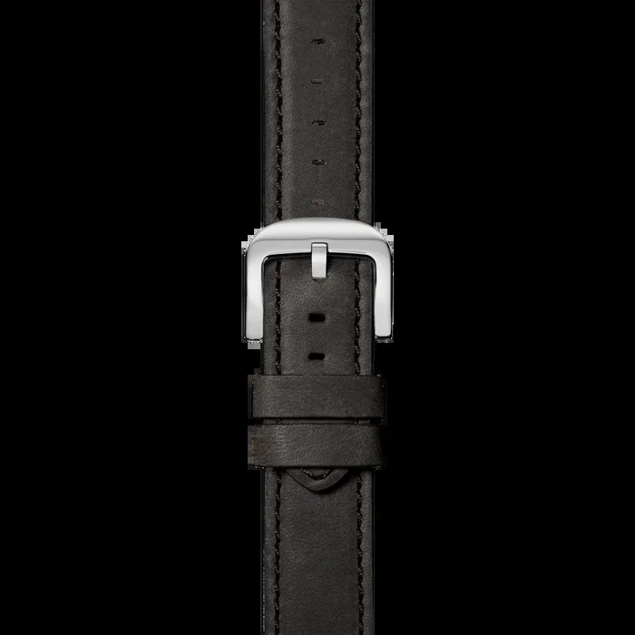 22mm Grizzly Black Leather Watch Strap – Grizzly Black