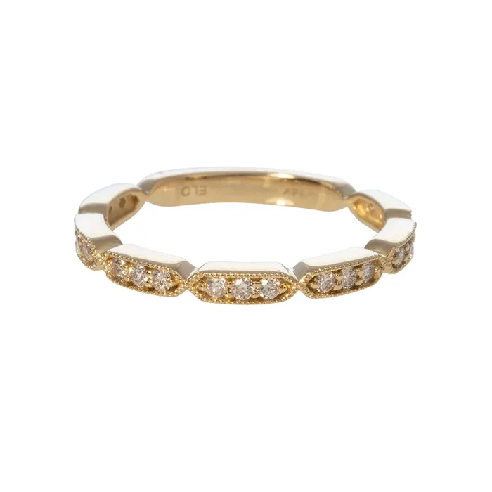 .23ctw Diamond 14K Yellow Gold Milgrain Band