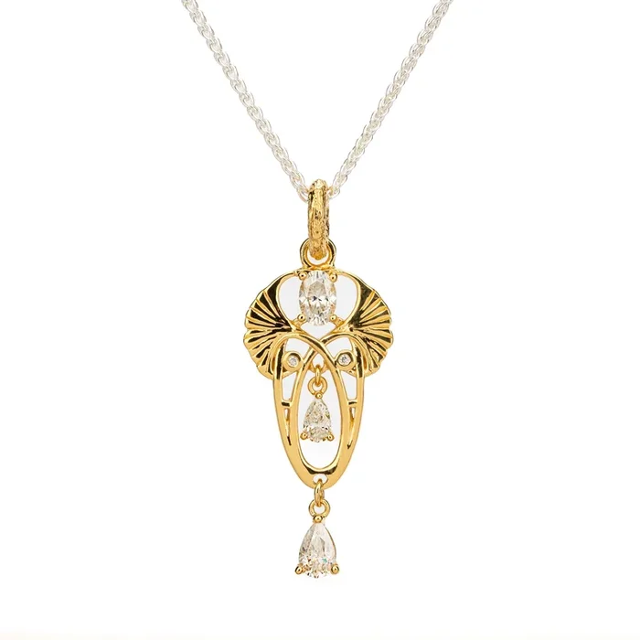 24k Vermeil over Silver with White Moissanite Alchemy Pendant