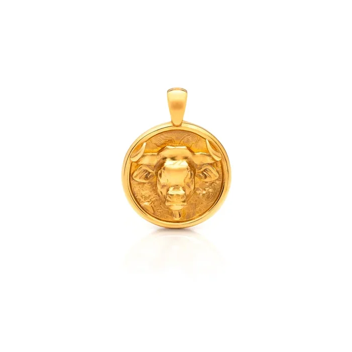 24Kt Gold Taurus Pendant