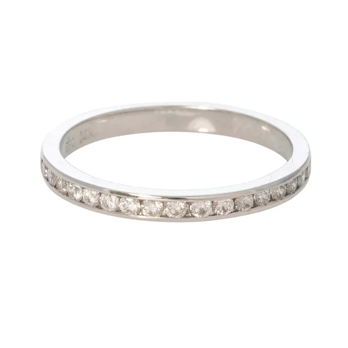 .25ctw Diamond Channel Set 14K White Gold Halfway Band