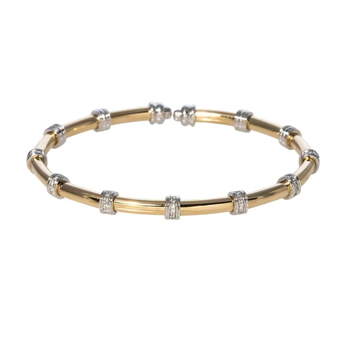 .27ctw Diamond 14K Gold Two-Tone Memory Cuff