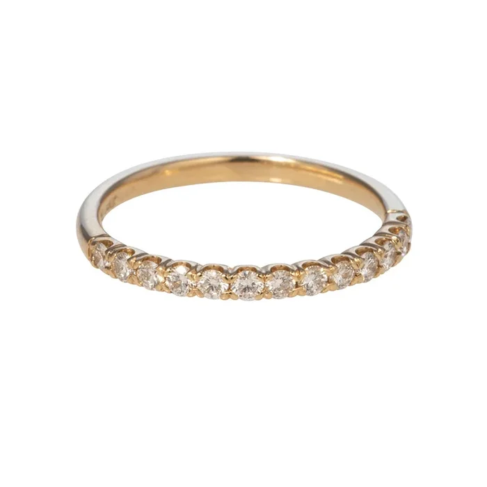 .27ctw Diamond U Pavé 14K Yellow Gold Halfway Band