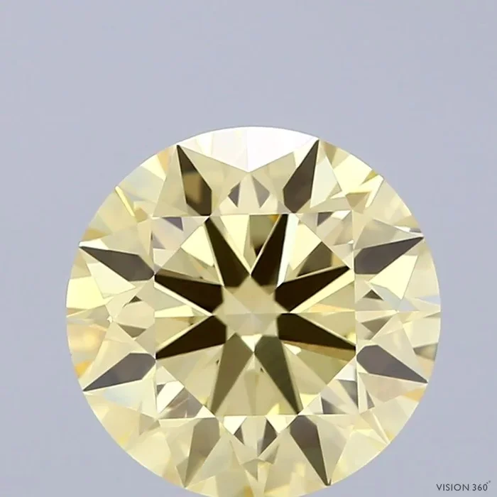 3.00 Carat Round Shaped, Ideal Cut, FANCY YELLOW Color, VVS2 Clarity, IGI Certified Lab Grown Diamond