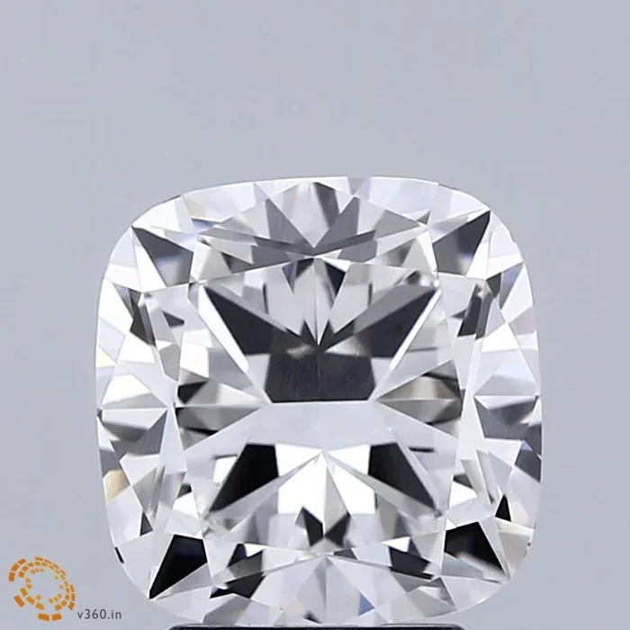 3.10 Carat Cushion Shaped, Ideal Cut, D Color, VVS2 Clarity, IGI Certified Lab Grown Diamond