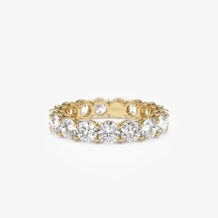 3.25 ctw 14k Prong Setting Full Eternity Round Lab Grown Diamond Ring – Luna