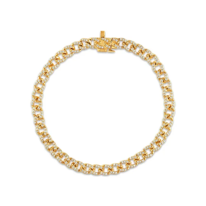 3/4 CTW Natural Diamond Cuban Link Fashion 7-inch Bracelet in 10KT Yellow Gold