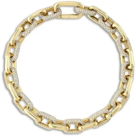 3.67CT DIAMOND PAVE PAPER CLIP LINK BRACELET