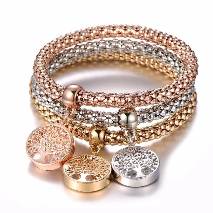3Pcs Tree of Life Bracelet Crystal Owl Anchor Music Note Boy Girl Heart Charm Bracelets For Women Pulseria Feminina Jewelry Gift