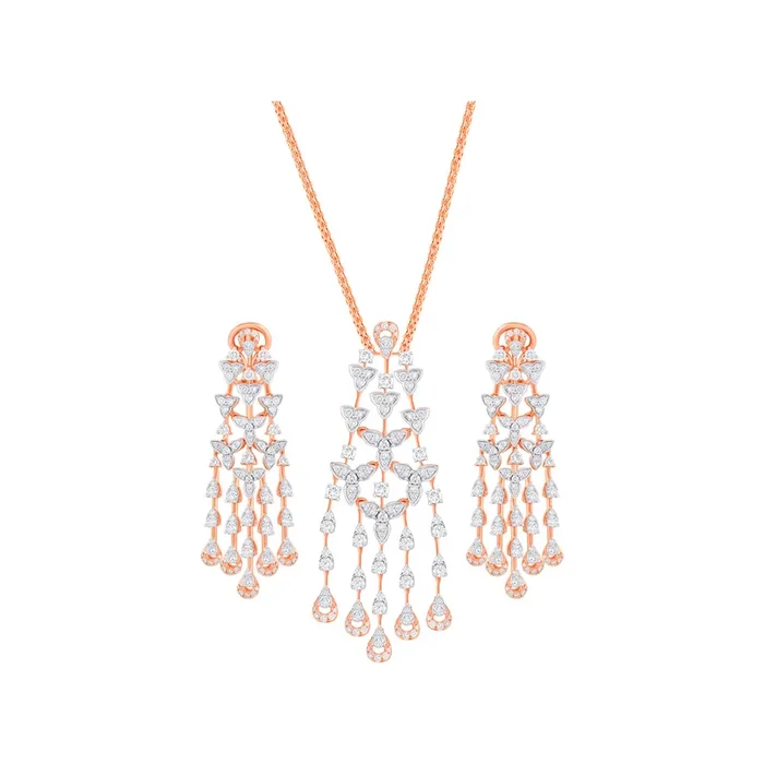 4.31Ct VVS/FG Diamond Pendant Set in 18K Rose Gold
