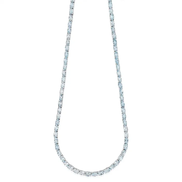 41.8 Carat Blue Topaz Necklace 45cm in Sterling Silver