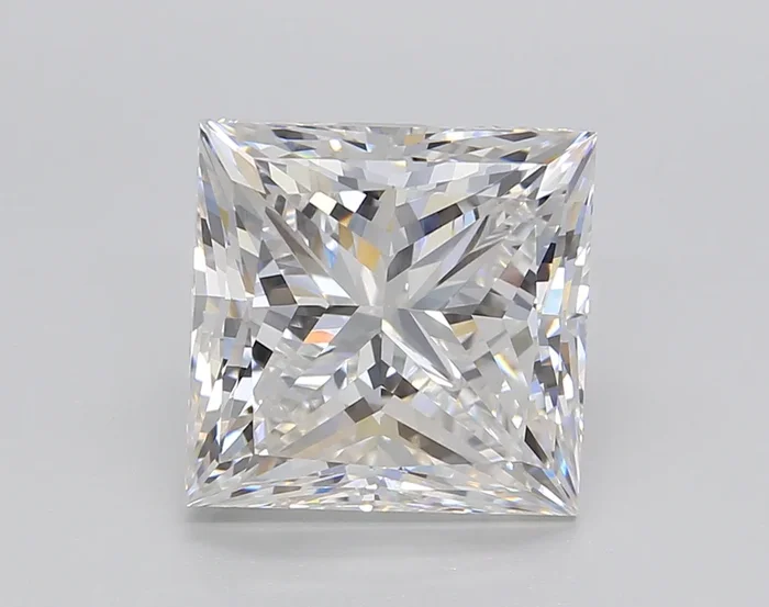 5.00 Carat Princess Shaped, Ideal Cut, E Color, VVS2 Clarity, IGI Certified Lab Grown Diamond