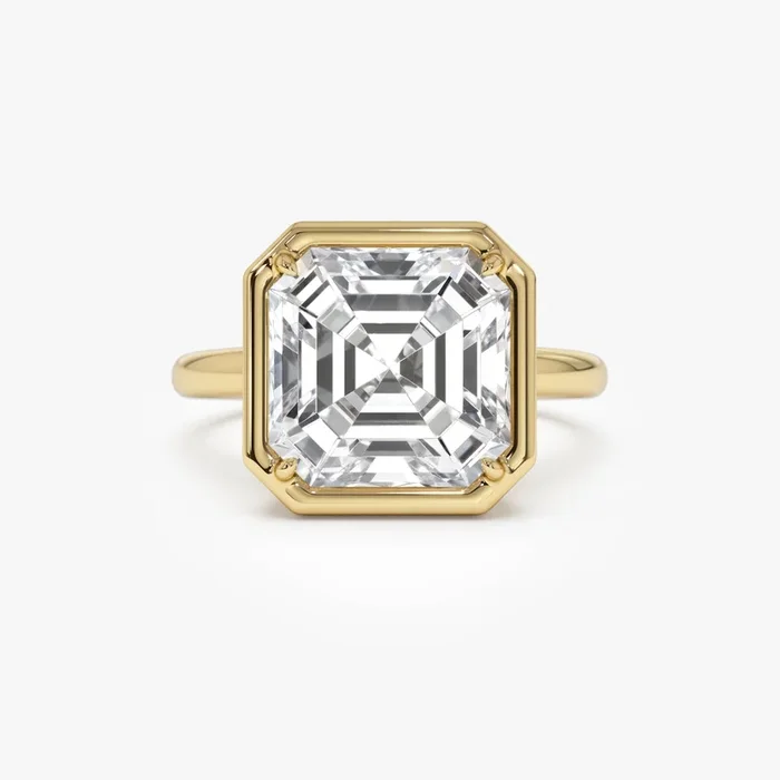5.00ctw 14k Asscher Cut Lab Grown Diamond Engagement Ring – Ciro
