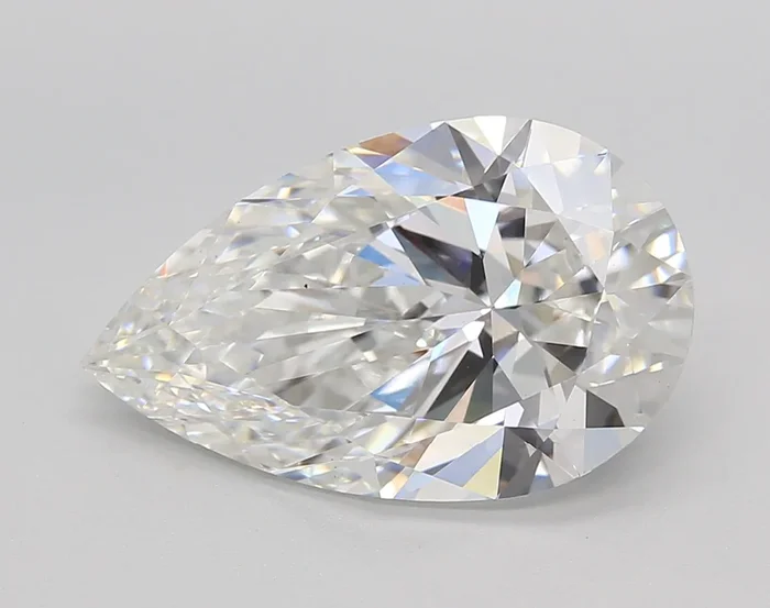 5.25 Carat Pear Shaped, Ideal Cut, F Color, VS1 Clarity, IGI Certified Lab Grown Diamond