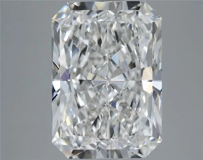 5.27 Carat Radiant Shaped, Ideal Cut, F Color, VVS2 Clarity, IGI Certified Lab Grown Diamond