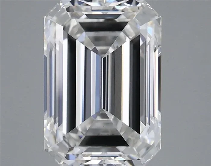 5.34 Carat Emerald Shaped, Ideal Cut, F Color, VVS2 Clarity, IGI Certified Lab Grown Diamond