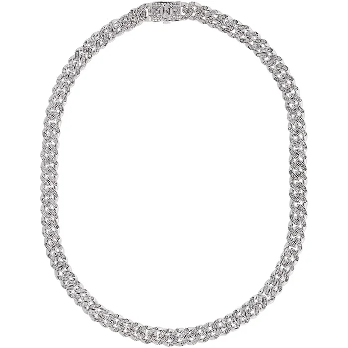5.46CTW VS-SI/GHI Diamond Men’s Cuban Link Chain in 18K White Gold