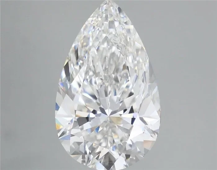 5.47 Carat Pear Shaped, Excellent Cut, D Color, VVS2 Clarity, IGI Certified Lab Grown Diamond
