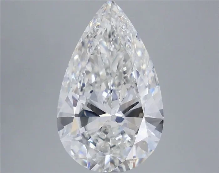 5.52 Carat Pear Shaped, Excellent Cut, F Color, VVS2 Clarity, IGI Certified Lab Grown Diamond
