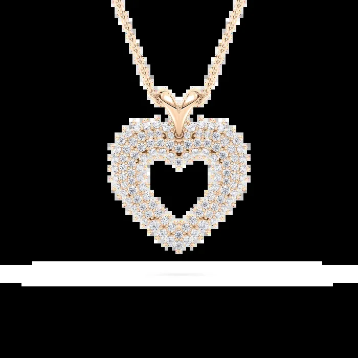 5/8 ctw Round Lab Grown Diamond Pave Heart Pendant – 18 Inches