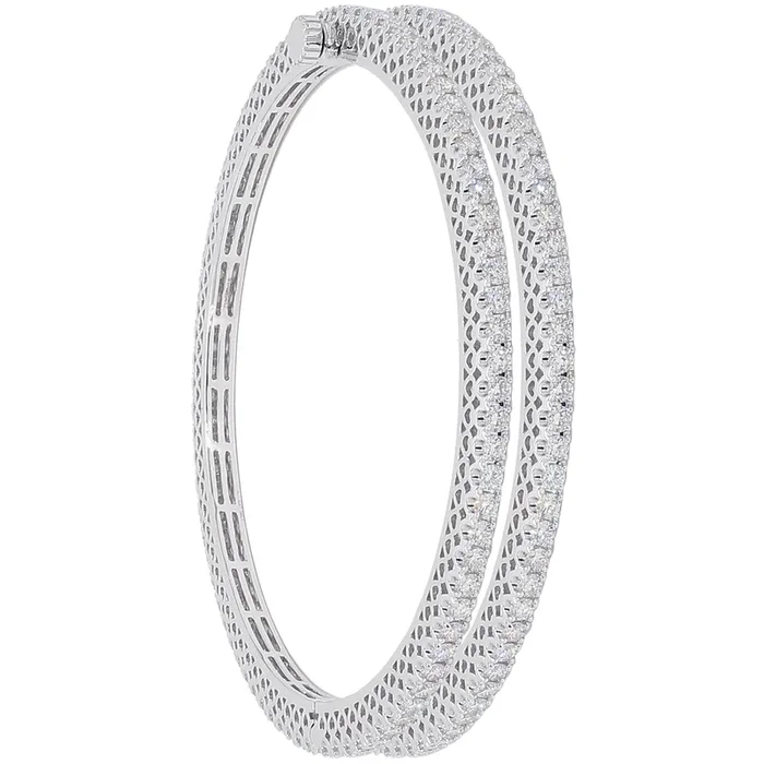 7.18Ct VVS/FG Diamond 2pcs Bangle in 18K White Gold