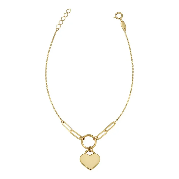 7.5-inch Heart Bracelet in 10KT Yellow Gold