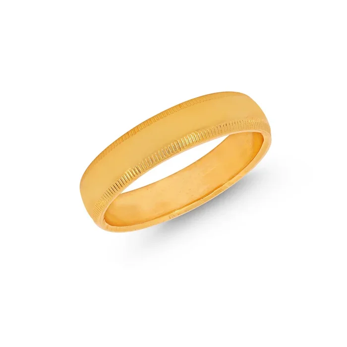 7.5 Size Milgrain Band in 22K Gold