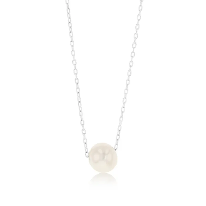 7-8mm White Fresh Water Pearl Pendant in Sterling Silver